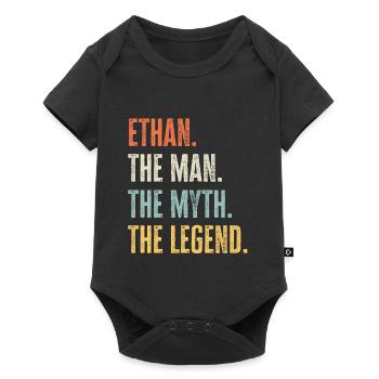 Ethan Man Myth Legend Retro Design Geschenk Name - Baby Premium Kurzarmbody - Schwarz - Vorne