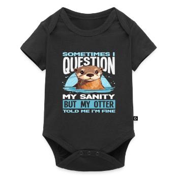 Frage Meine Vernunft Seeotter Cartoon - Baby Premium Kurzarmbody - Schwarz - Vorne