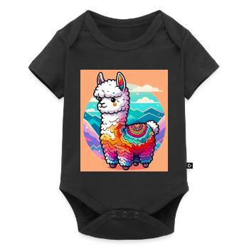 Alpaka - Baby Premium Kurzarmbody - Schwarz - Vorne