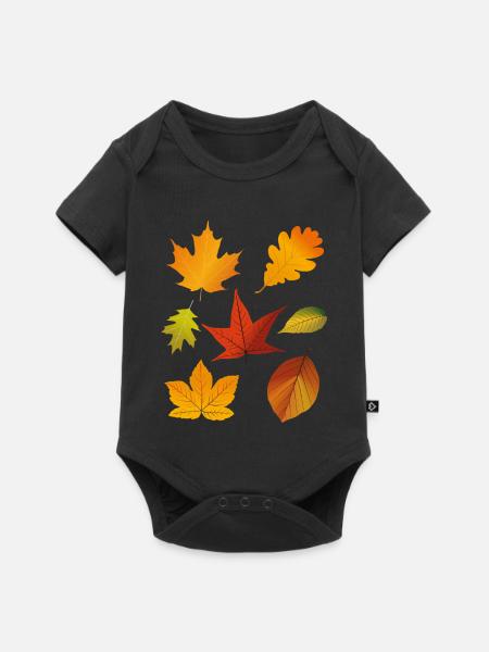 Herbstlaub - Baby Premium Kurzarmbody - Schwarz