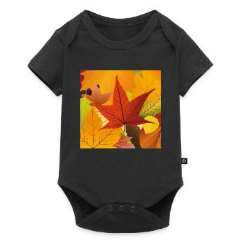 Feuilles d’automne - Body à manches courtes Premium Bébé - noir - Devant