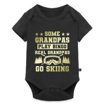 Grandfather ski saying - Baby Premium short-sleeve bodysuit - black - Front