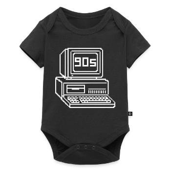 Retro 90s Console Pixel Art - Baby Premium short-sleeve bodysuit - black - Front