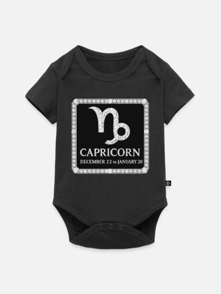 Sternzeichen Steinbock - Baby Premium Kurzarmbody - Schwarz