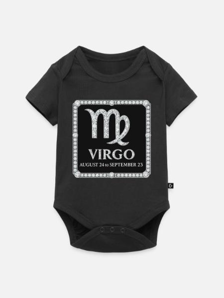 Sternzeichen Jungfrau - Baby Premium Kurzarmbody - Schwarz