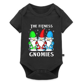 Gnome Fitness Gym - Baby Premium short-sleeve bodysuit - black - Front