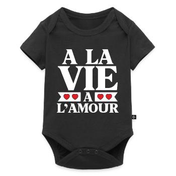 La Vie et L'Amour Coeurs Rouges - Body à manches courtes Premium Bébé - noir - Devant