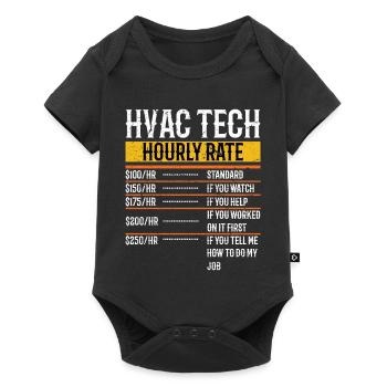 Funny HVAC Technician hourly rate Accounting CP - Baby Premium short-sleeve bodysuit - black - Front