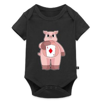 Pig Poker Poker Card Game - Baby Premium short-sleeve bodysuit - black - Front