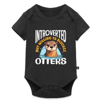 introverti discutant du dessin animé de la loutre de mer - Body à manches courtes Premium Bébé - noir - Devant