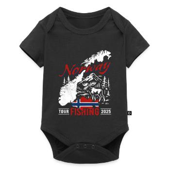 Norway Fishing Tour 2025 - Angler Gift - Baby Premium short-sleeve bodysuit - black - Front
