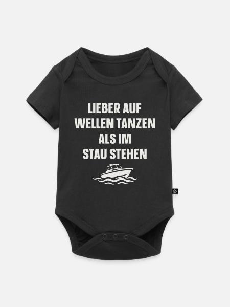 Lieber auf Wellen tanzen als im Stau stehen - Baby Premium Kurzarmbody - Schwarz