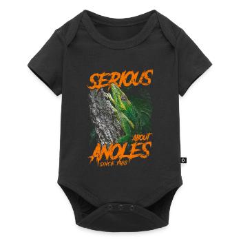 Seit 1988 ernsthaft mit dem kubanischen Ritter Anolis beschäftigt - Baby Premium Kurzarmbody - Schwarz - Vorne