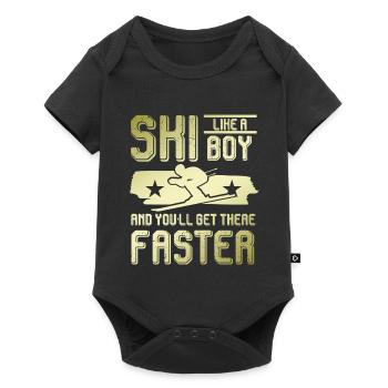 Ski Boy - Baby Premium short-sleeve bodysuit - black - Front