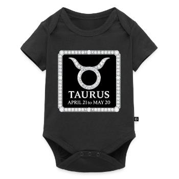 Signe du zodiaque Taureau - Body à manches courtes Premium Bébé - noir - Devant