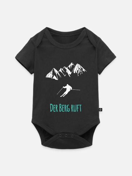 Skifahren - Der Berg ruft - Baby Premium Kurzarmbody - Schwarz