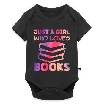 Juste une fille qui aime les livres - Body à manches courtes Premium Bébé - noir - Devant