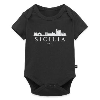 La silhouette de la Sicile, Italie de la Sicile - Body à manches courtes Premium Bébé - noir - Devant