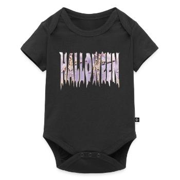 Icy Halloween Lettrage Squelette Gothique - Body à manches courtes Premium Bébé - noir - Devant