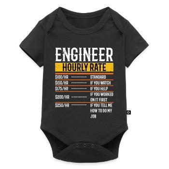 Funny Engineer Gifts Engineer Hourly Rate - Baby Premium short-sleeve bodysuit - black - Front