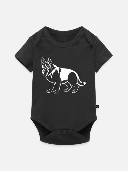 Schäferhund weiß - Baby Premium Kurzarmbody - Schwarz