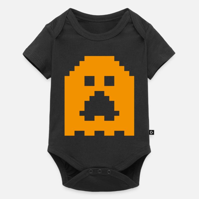Ghost_Pixels_Orange - Body à manches courtes Premium Bébé - noir