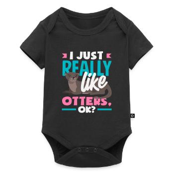 Realy Like Sea Otter Cartoon - Baby Premium short-sleeve bodysuit - black - Front