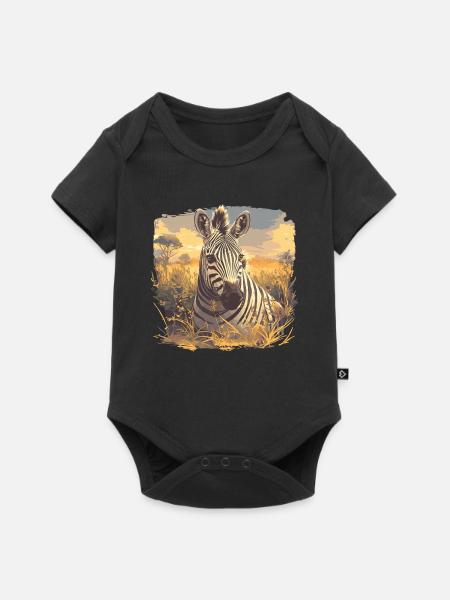 Zebras Zebra - Baby Premium Kurzarmbody - Schwarz