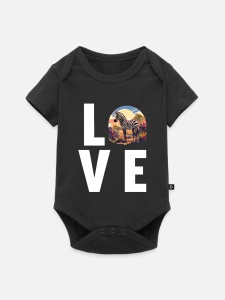 Zebras Zebra - Baby Premium Kurzarmbody - Schwarz