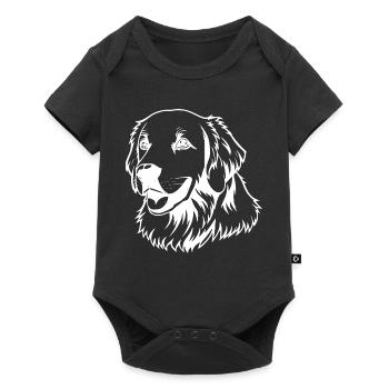 Golden Retriever Hundekopf T-shirt Geschenk - Baby Premium Kurzarmbody - Schwarz - Vorne