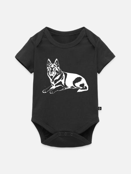 Schäferhund weiß German Shepherd Geschenk - Baby Premium Kurzarmbody - Schwarz
