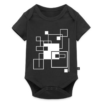 Geometric Gridline Mosaic composition - Baby Premium short-sleeve bodysuit - black - Front