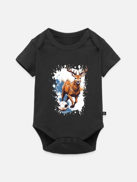 Hirsch Fussball Team - Baby Premium Kurzarmbody - Schwarz