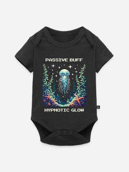 Passive Stärkung : Hypnotischer Glow | Quallen - Baby Premium Kurzarmbody - Schwarz