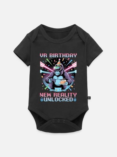 Birthday Gamer VR - Baby Premium Kurzarmbody - Schwarz