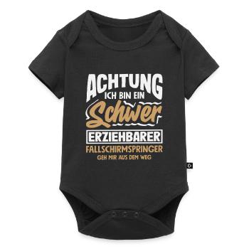 Funny Skydiver Adrenaline Junkie Hard - Baby Premium short-sleeve bodysuit - black - Front