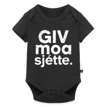 Giv moa sjette. Chemise en dialecte flamand occidental - Body à manches courtes Premium Bébé - noir - Devant