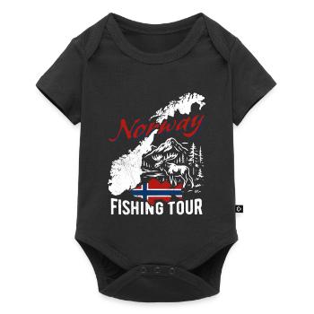 Norway Fishing Tour - Angler Gift - Baby Premium short-sleeve bodysuit - black - Front