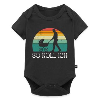 Soon dad SO I ROLL MERRILY - Baby Premium short-sleeve bodysuit - black - Front