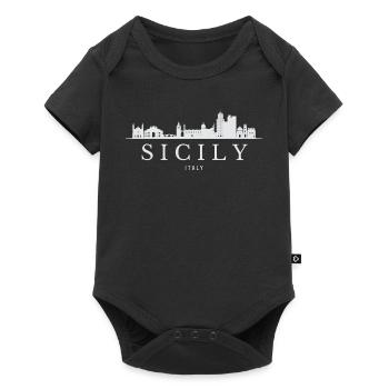La silhouette de la Sicile, Italie de la Sicile - Body à manches courtes Premium Bébé - noir - Devant