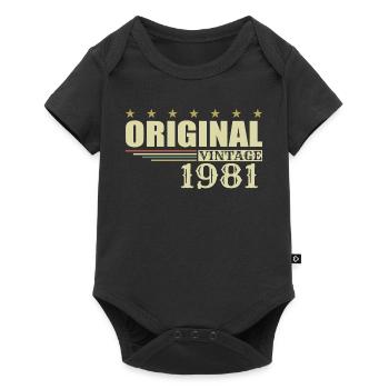 1981 Geburtstag 1981 - Baby Premium Kurzarmbody - Schwarz - Vorne