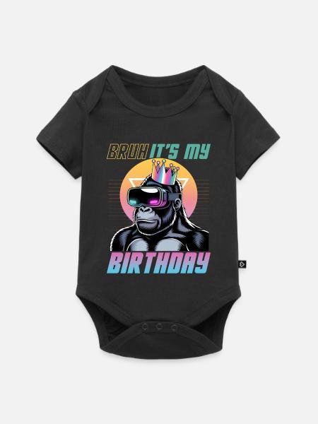 Birthday Gamer VR - Baby Premium Kurzarmbody - Schwarz