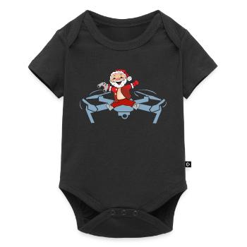 Le Père Noël à l’aventure en drone - Body à manches courtes Premium Bébé - noir - Devant