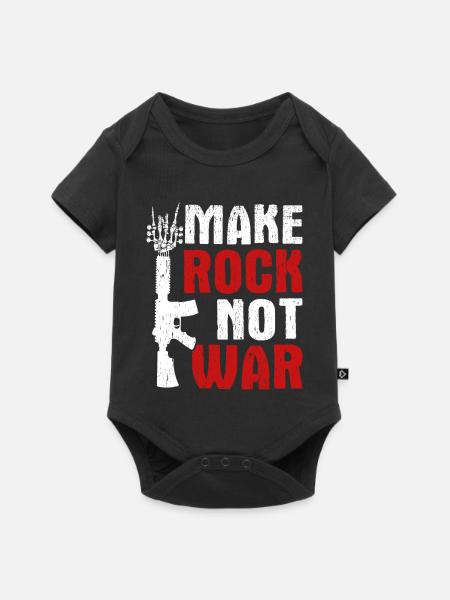 Make Rock Not War Music Guitar Rock Band - Baby Premium Kurzarmbody - Schwarz