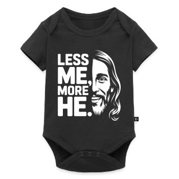 Less Me More He Christian Faith - Baby Premium short-sleeve bodysuit - black - Front