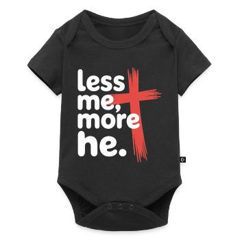 Less Me More He Christian Faith - Baby Premium short-sleeve bodysuit - black - Front