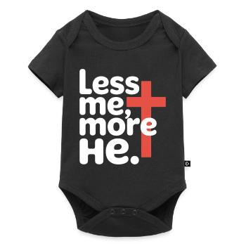 Less Me More He Christian Faith - Baby Premium short-sleeve bodysuit - black - Front