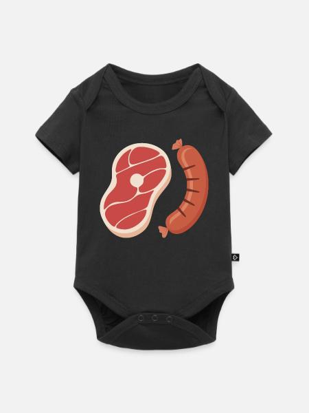 Grillen - Baby Premium Kurzarmbody - Schwarz