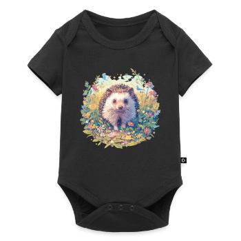 Igel - Baby Premium Kurzarmbody - Schwarz - Vorne