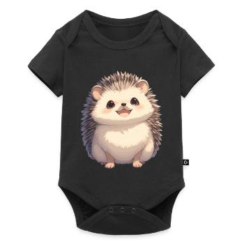 Igel - Baby Premium Kurzarmbody - Schwarz - Vorne
